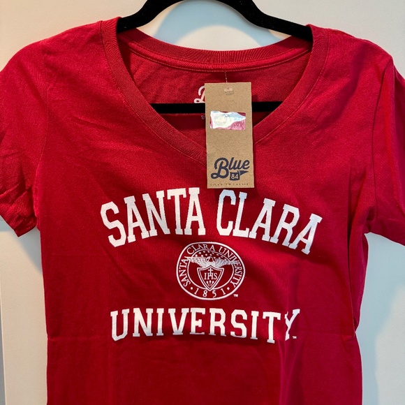 Women's Santa Clara University T Shirt, cap sleeves, NWT, Red, L - Picture 2 of 6